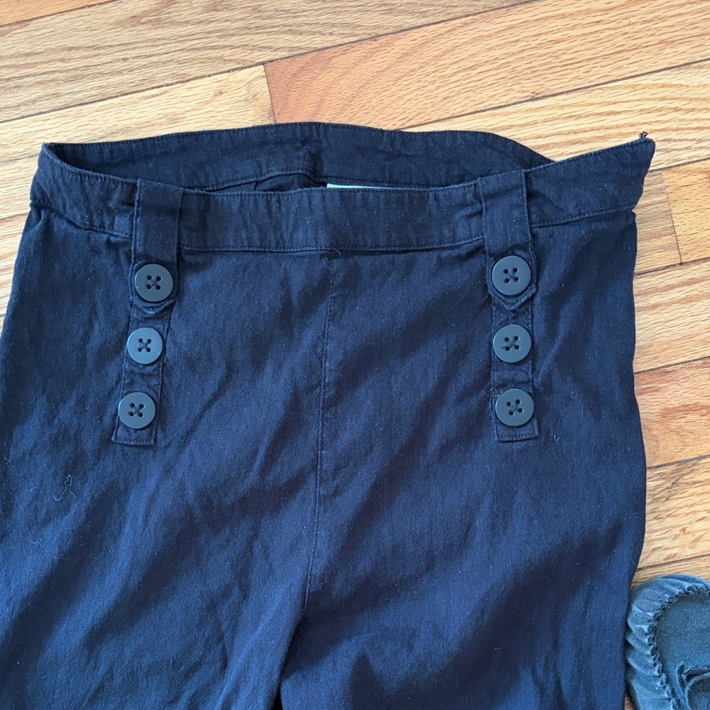 H by Halston Women's Black Button Chinos